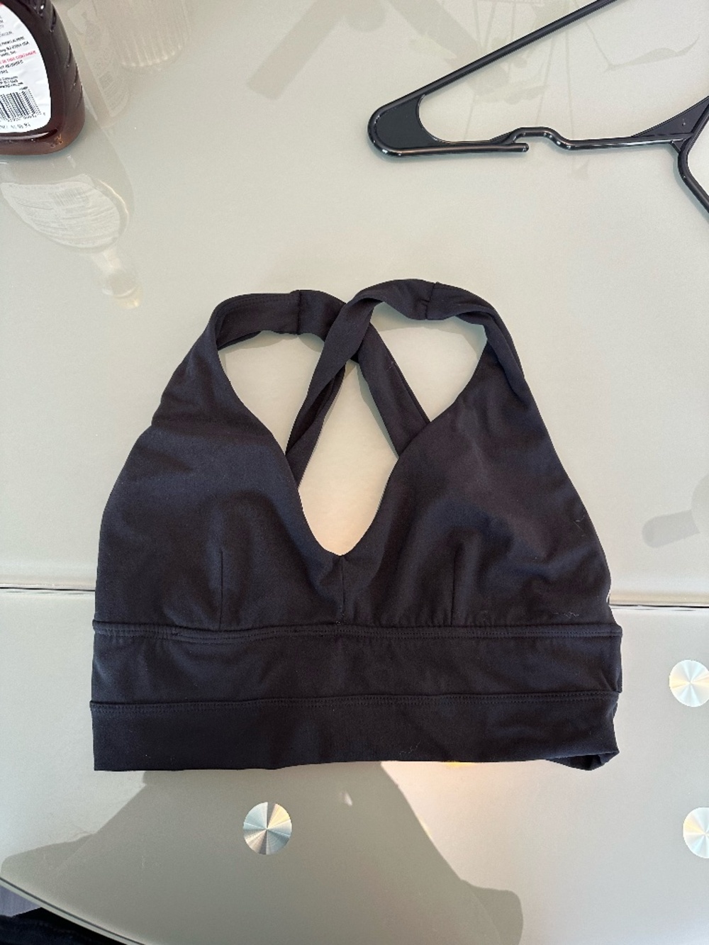 BuffBunny Alpha Bra Black Strappy Criss Cross Back Sports Bra Size Small